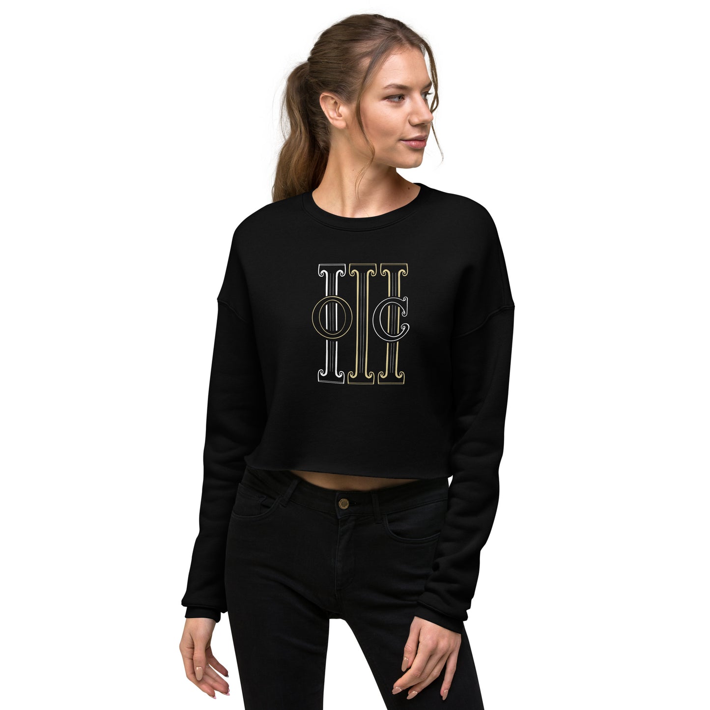 ONCLADE- Black and Gold ( Crop Sweatshirt )