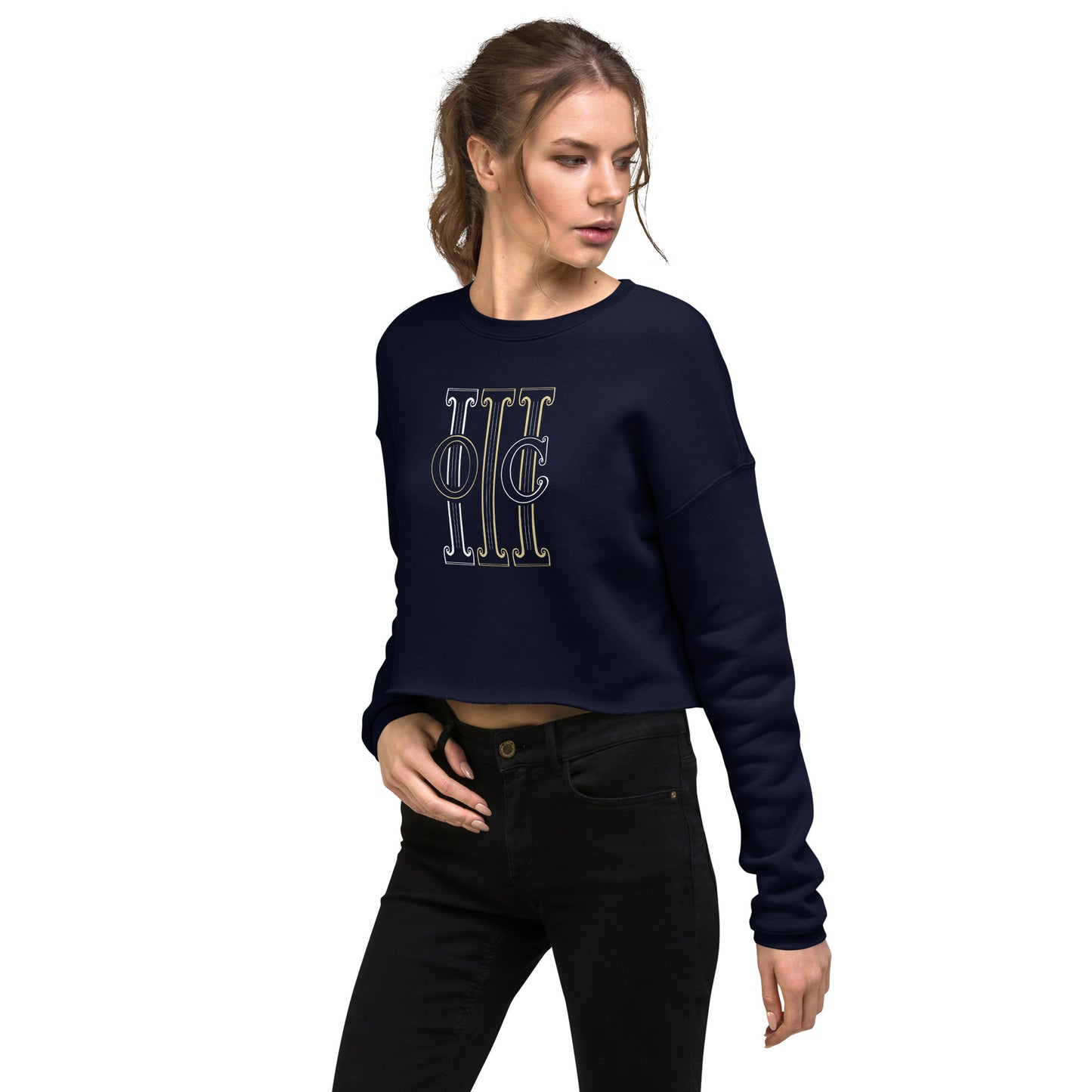 ONCLADE- Black and Gold ( Crop Sweatshirt )